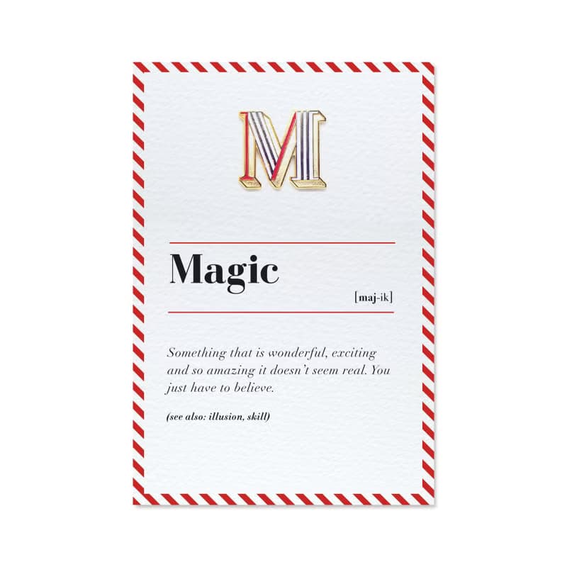 M / Magic -琺瑯徽章卡－附信封 開學季 情人卡 萬用字母卡