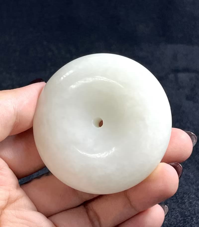 新疆和闐羊脂白玉 超大平安扣