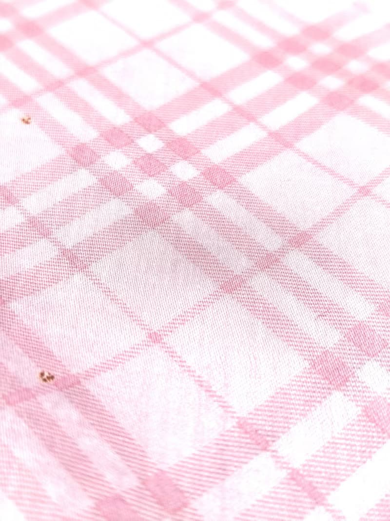 Burberry Vintage Handkerchief Pink Check with Snowflakes 20 x 19.5 inches