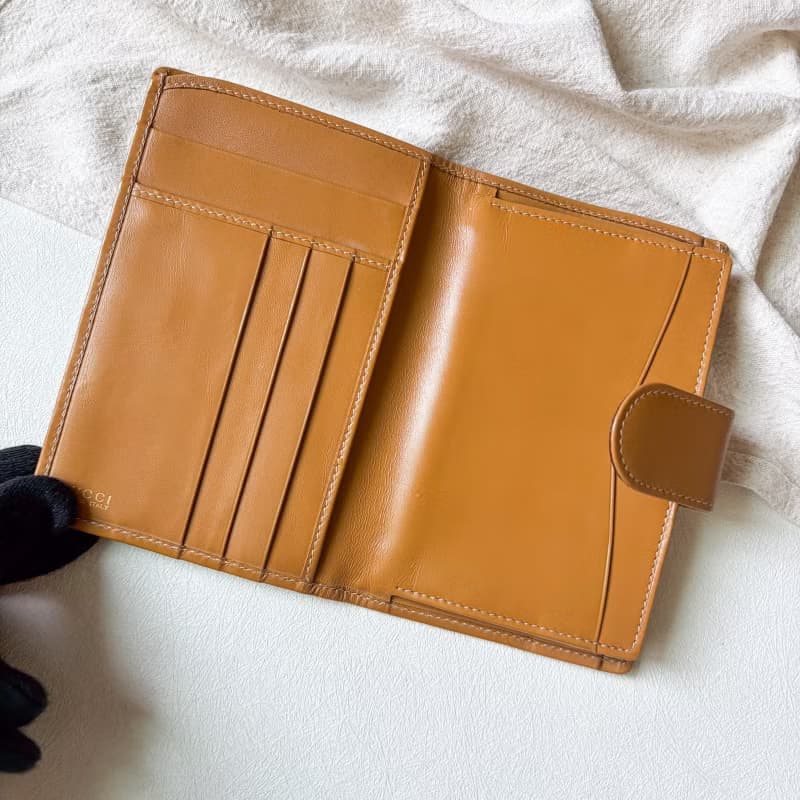 Vintage Gucci 老花帆布口金中夾