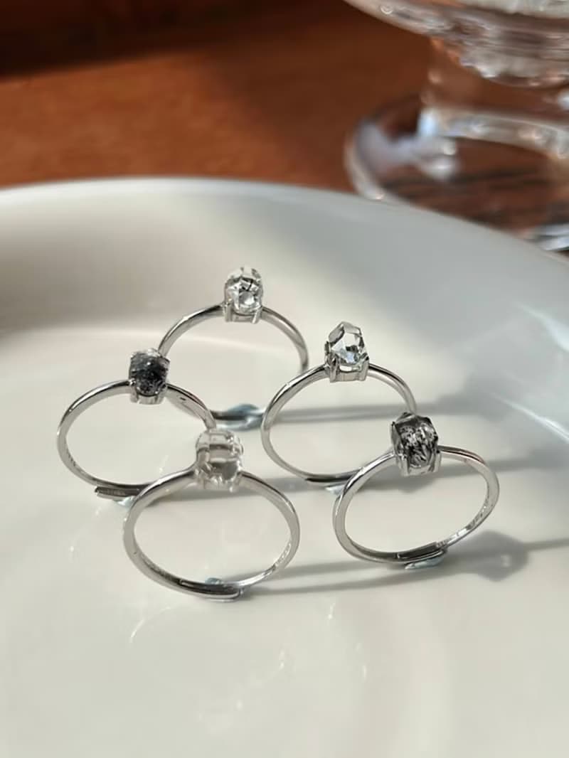 美國赫基蒙Herkimer Diamond純銀戒指/ 閃靈鑽/ S925銀/ 能量飾品