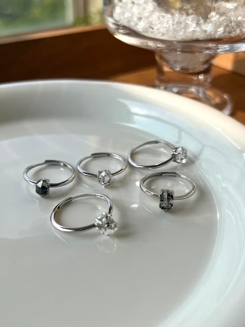 美國赫基蒙Herkimer Diamond純銀戒指/ 閃靈鑽/ S925銀/ 能量飾品