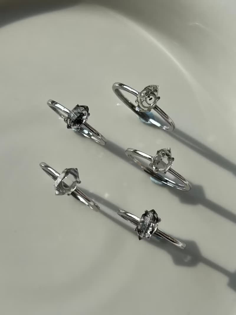 美國赫基蒙Herkimer Diamond純銀戒指/ 閃靈鑽/ S925銀/ 能量飾品