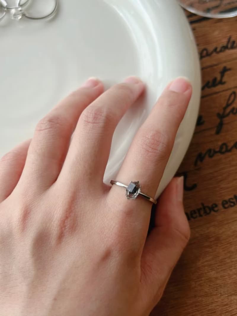 美國赫基蒙Herkimer Diamond純銀戒指/ 閃靈鑽/ S925銀/ 能量飾品