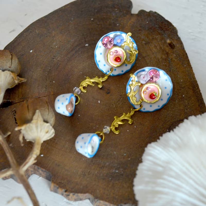 TIMBEE LO 法式甜品陶瓷餐具耳環