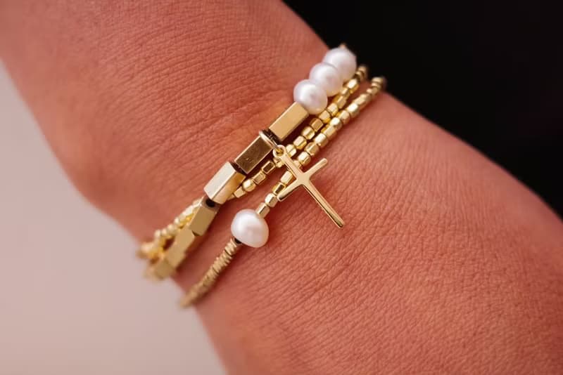 三顆珍珠黏緊緊手鍊