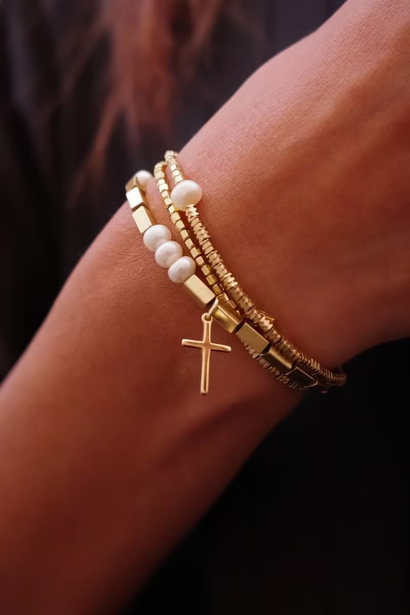 三顆珍珠黏緊緊手鍊