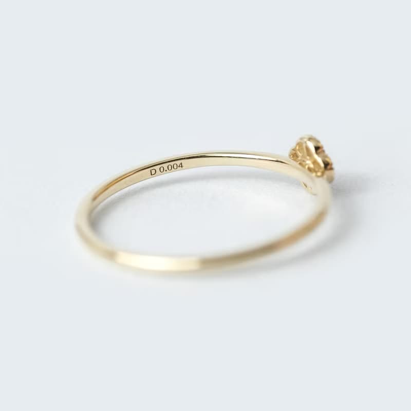 【10K金】K10 Gold 小梅花單鑽戒指