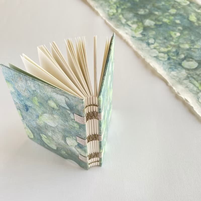 リンクステッチノート B7 染め和紙