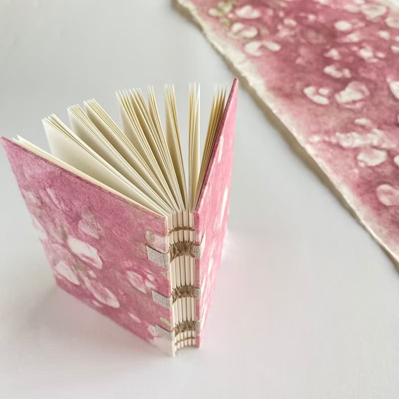 リンクステッチノート B7 染め和紙