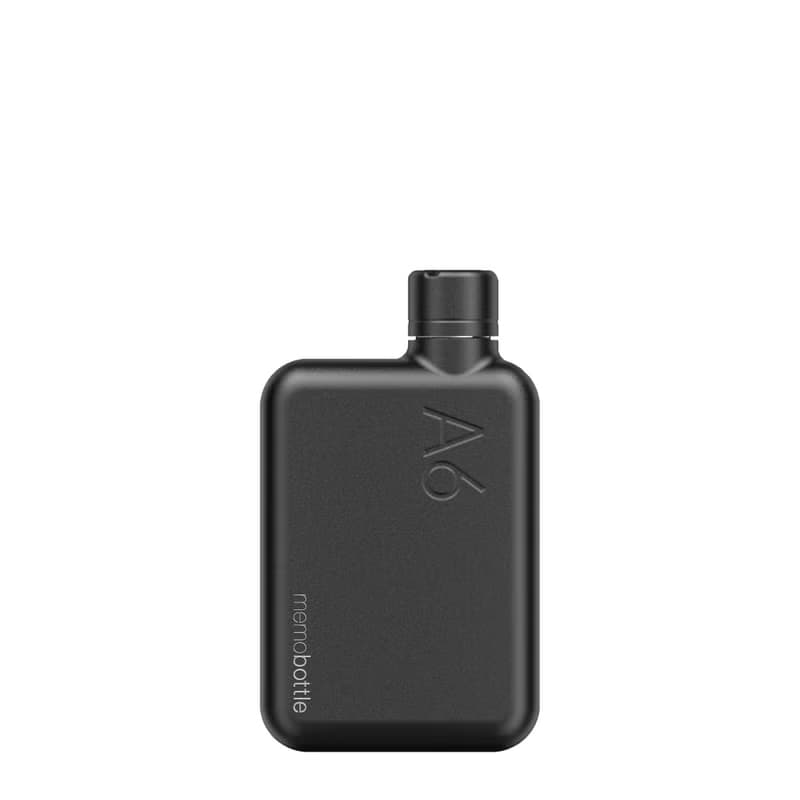 memobottle A6 500ml 不鏽鋼筆記本薄型水壺 (黑色)