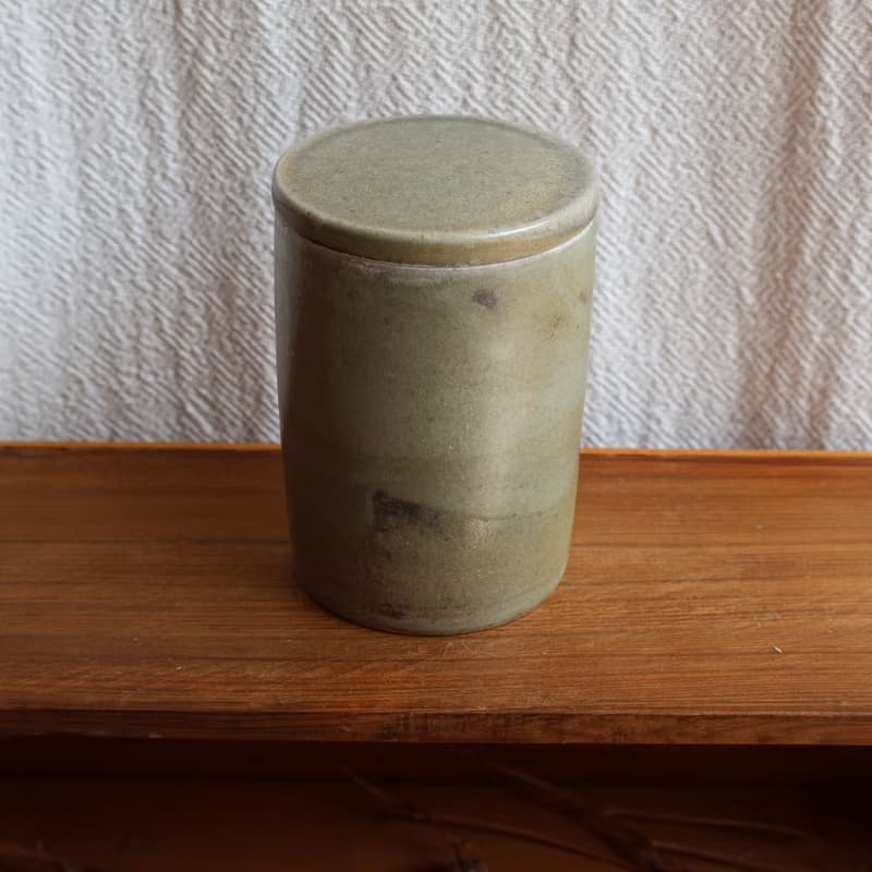 碧玉 柴燒陶茶倉 茶葉罐