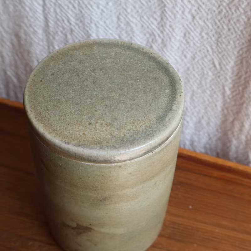 碧玉 柴燒陶茶倉 茶葉罐