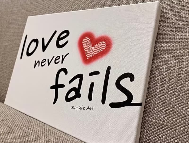 愛是永不止息 Love never fails 掛畫 蘇妃藝術 sophie art