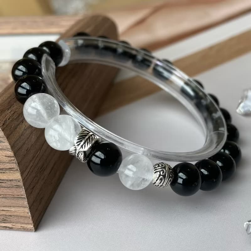 黑曜石銀曜石 海藍寶 白幽靈 青金石||辟邪防小人 招財 水晶手鍊