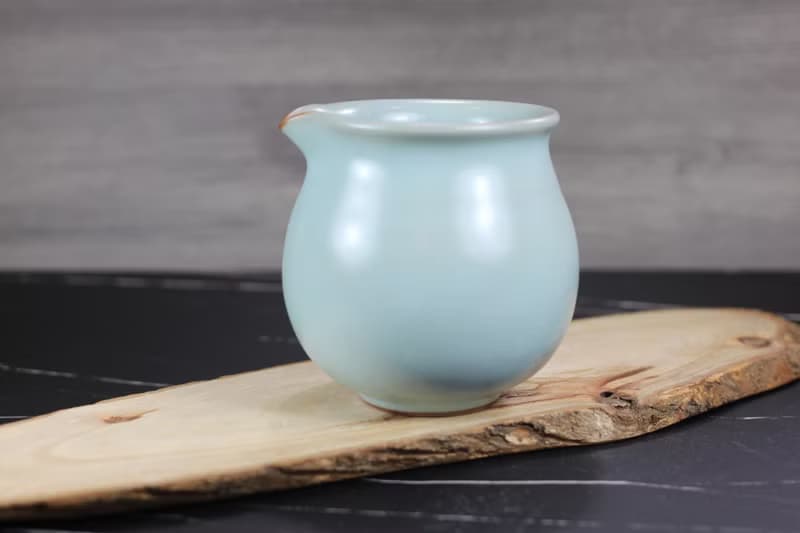 【送禮好物】360~400ml 汝窯無把 手拉坯 咖啡下壺 茶海 公道杯