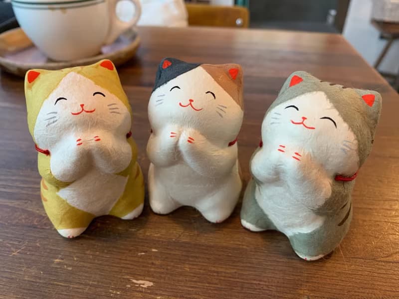 拜託你/許願的好運貓-虎斑貓-和紙招財貓-日本吉祥物