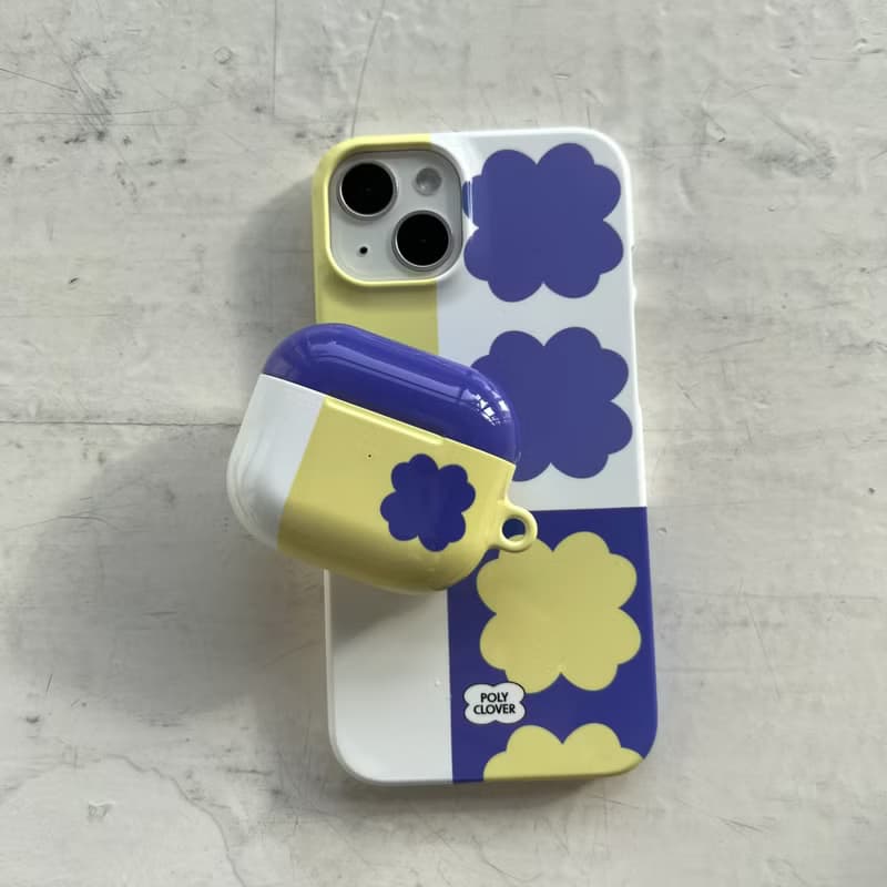 half clover hard iPhone Case (purple)