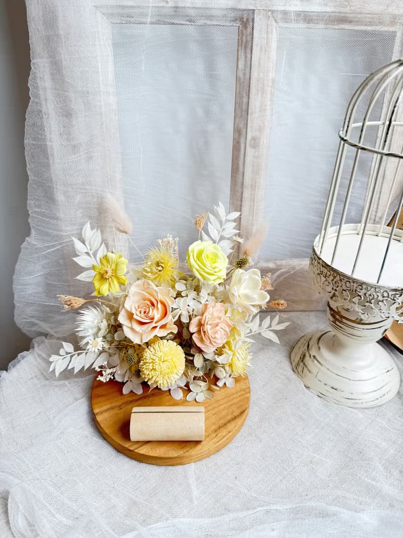 不凋花/永生花樟木名片座 開幕禮 升遷禮 入庴禮 喬遷禮 擺飾