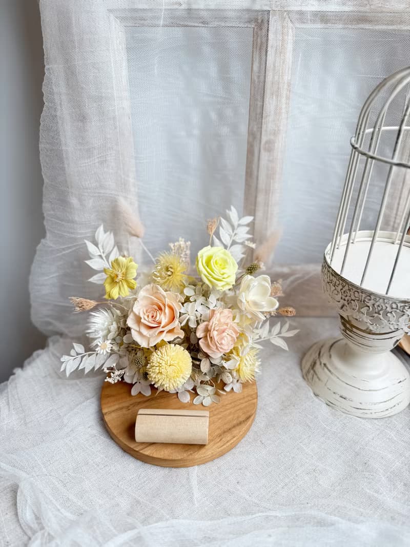 不凋花/永生花樟木名片座 開幕禮 升遷禮 入庴禮 喬遷禮 擺飾