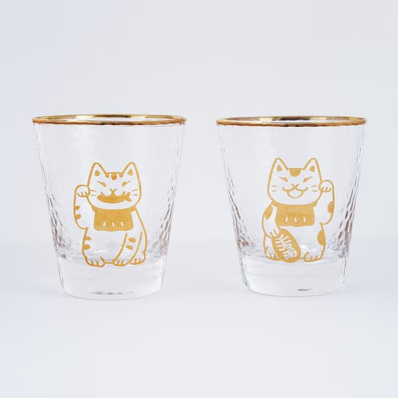貓の招財對杯(1組2杯/木盒包裝) 【HitoCat吉豆貓】