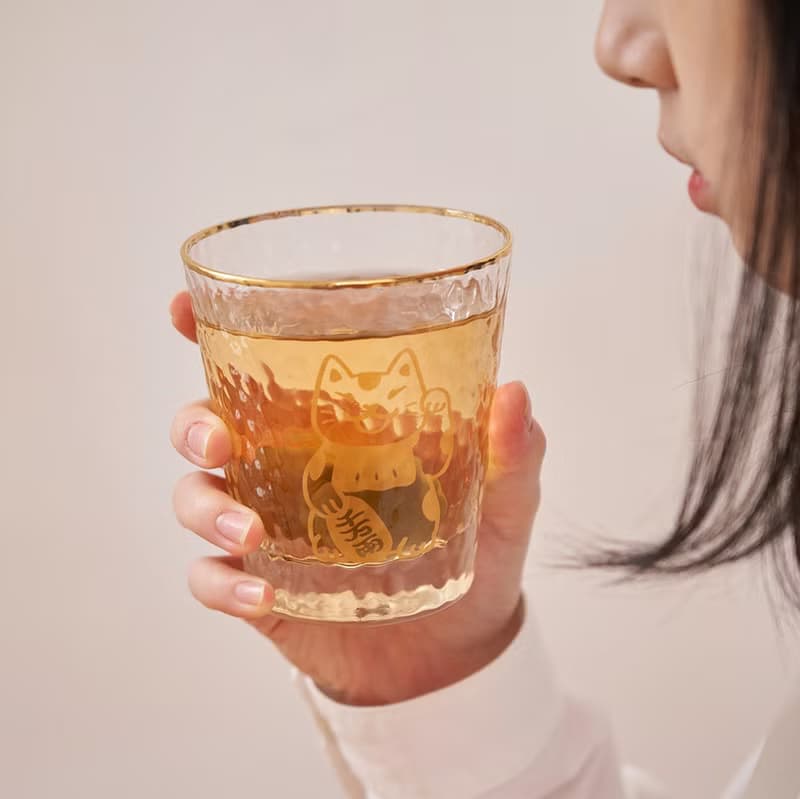 貓の招財對杯(1組2杯/木盒包裝) 【HitoCat吉豆貓】