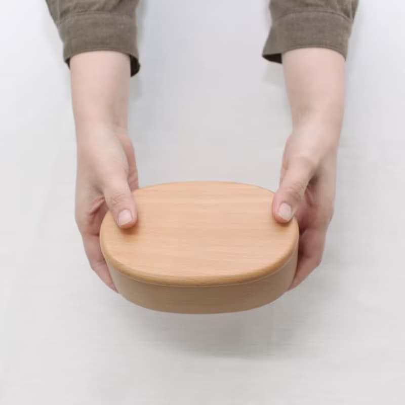 buna Natural Wood Ikimono Lunchbox 400ml Bento Bentobox Kids Gift Present Japan