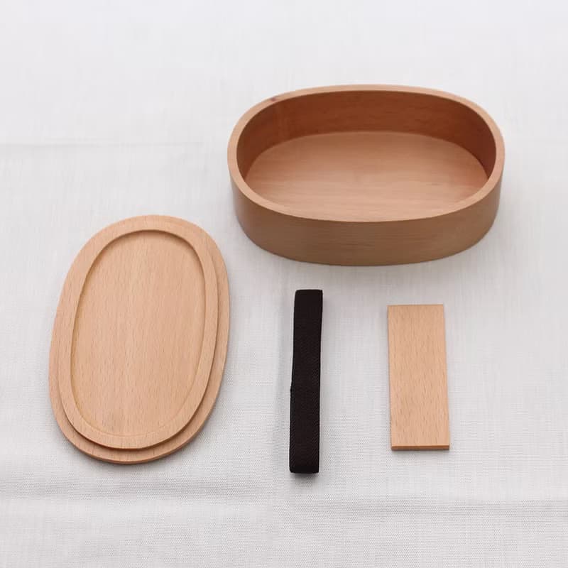 buna Natural Wood Ikimono Lunchbox 400ml Bento Bentobox Kids Gift Present Japan