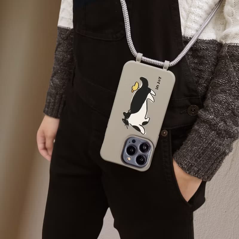 【手機掛繩】賓士貓與麻吉 可拆式 iPhone 防摔 背繩手機殼
