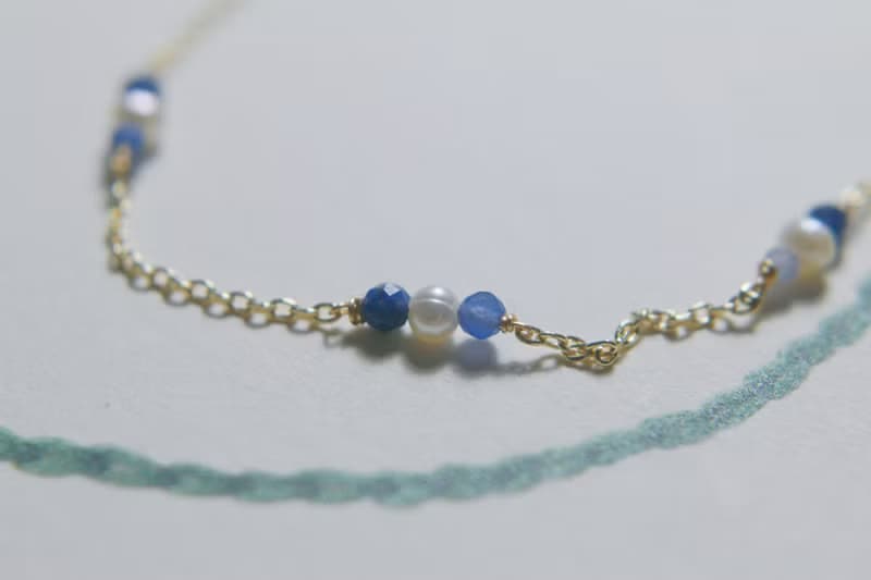 六月誕生石 手鍊 12月誕生石 坦桑石 珍珠 - 放輕鬆 -