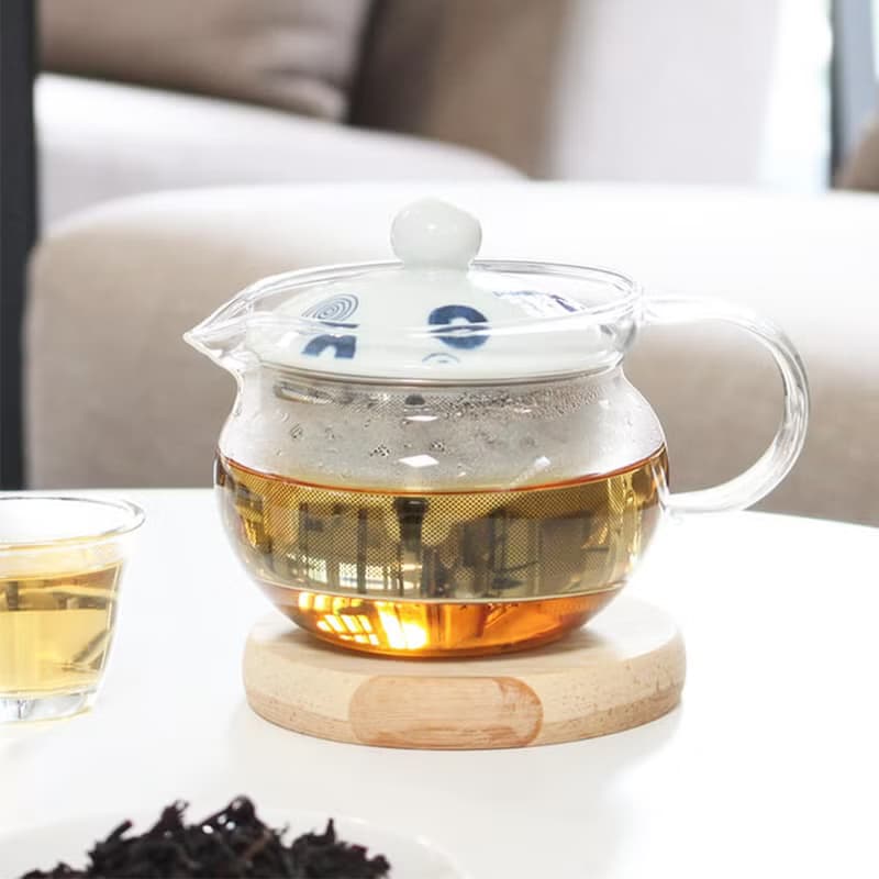 日本西海藍丸渦丸紋玻璃壺(indigo japan)-375ml
