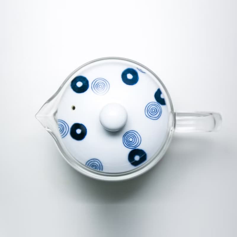 日本西海藍丸渦丸紋玻璃壺(indigo japan)-375ml