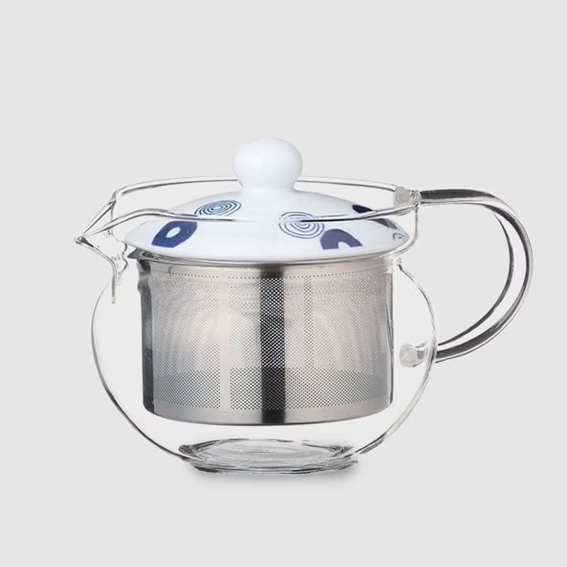 日本西海藍丸渦丸紋玻璃壺(indigo japan)-375ml