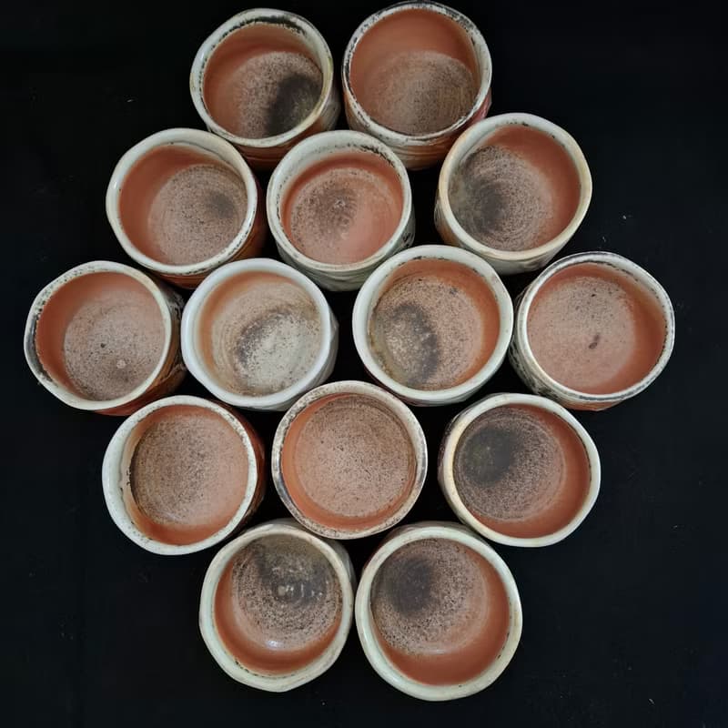 抹茶碗柴燒自然落灰火吻個性商品手拉胚最佳禮物紀念品