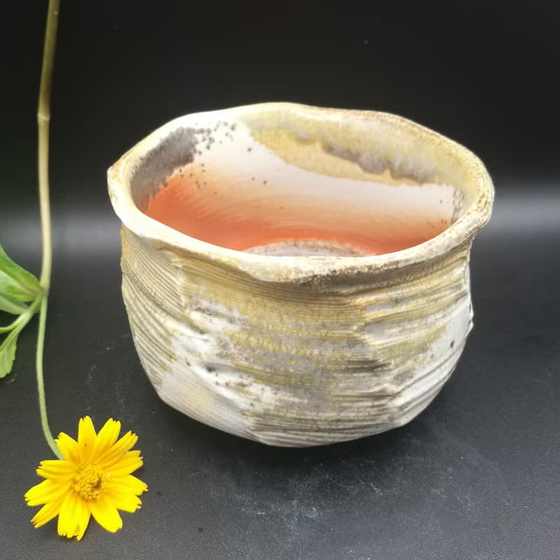 手拉胚柴燒茶碗自然落灰火吻個性商品最佳禮物紀念品
