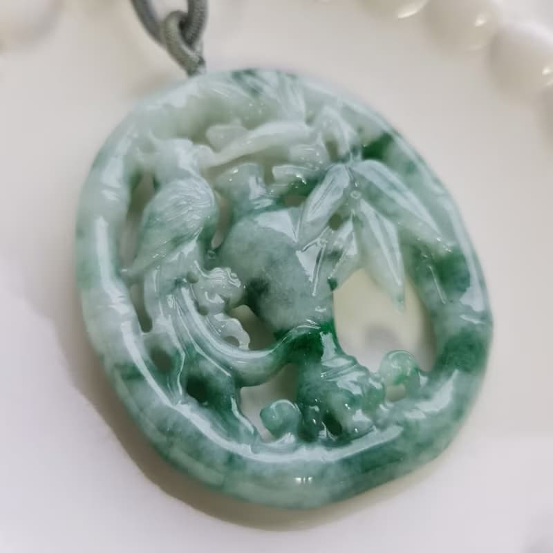 好磁場必推+手工鏤空精雕平安吉祥玉墜|天然緬甸玉A貨翡翠