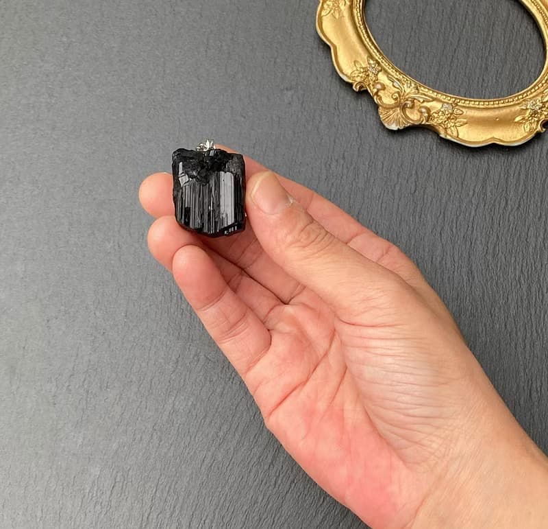 能量原礦-天然精品黑碧璽925純銀鈦鋼項鍊 避邪保平安 避小人