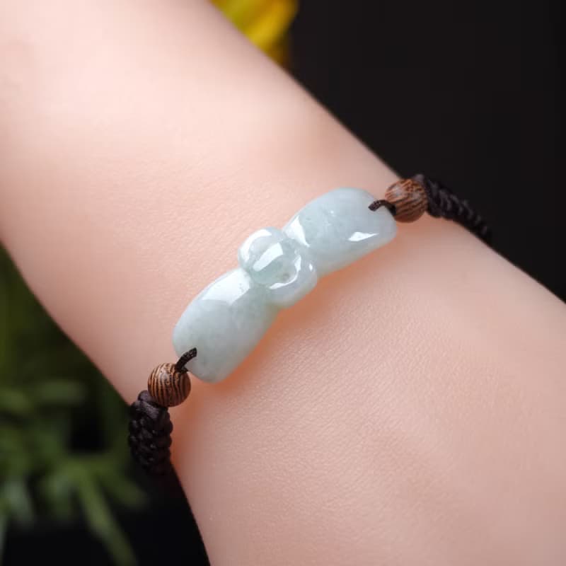 冰種翡翠蝴蝶結編織手鍊 | 天然緬甸玉A貨翡翠 | 送禮