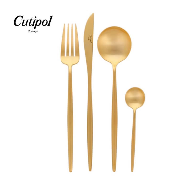 葡萄牙 Cutipol  MOON  霧金 主餐四件組(刀叉匙+咖啡匙)