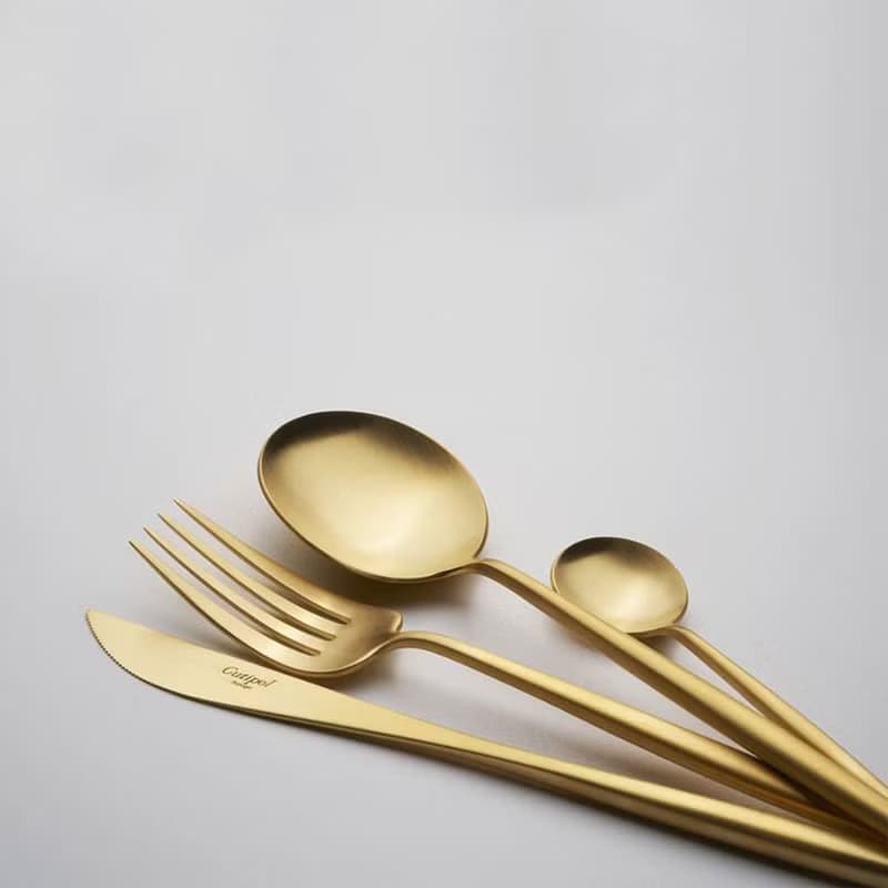 葡萄牙 Cutipol  MOON  霧金 主餐四件組(刀叉匙+咖啡匙)