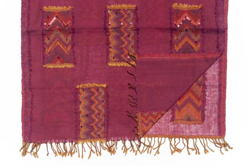 喀什米爾Cashmere/水煮羊毛披肩/針織圍巾/刺繡圍巾/羊絨披巾-花