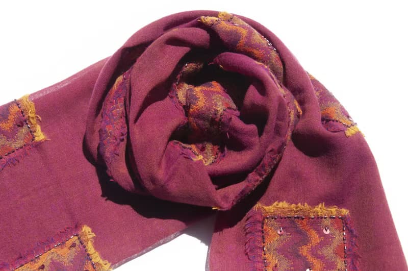 喀什米爾Cashmere/水煮羊毛披肩/針織圍巾/刺繡圍巾/羊絨披巾-花