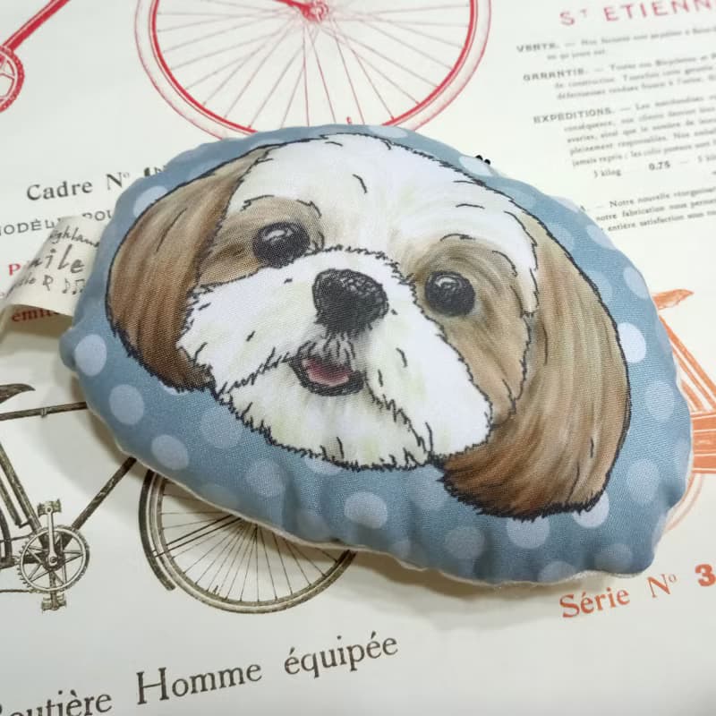 西施犬~布料吊飾~啾啾叫~鑰匙圈狗玩具