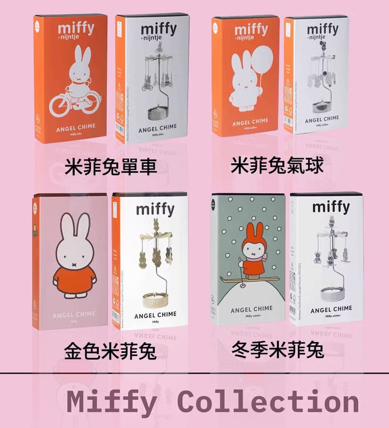 銀色冬季米菲兔旋轉燭座(附蠟燭)