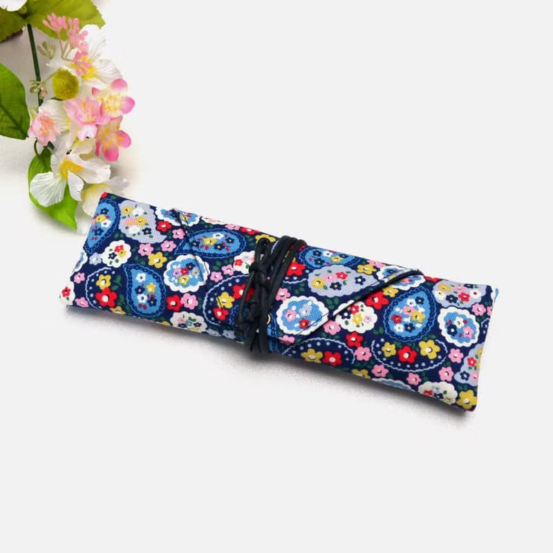 變形蟲花餐具包/筆收納袋 餐具套 餐具袋 帆布 收納 環保 方便