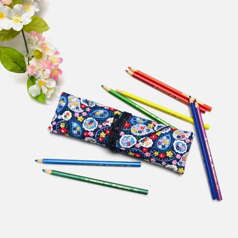 變形蟲花餐具包/筆收納袋 餐具套 餐具袋 帆布 收納 環保 方便