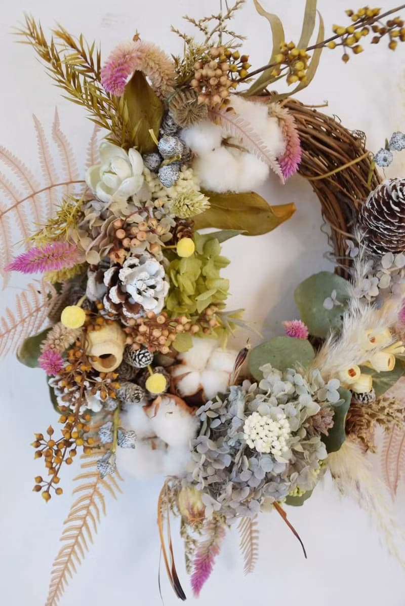 清新色系果實花圈 聖誕花圈