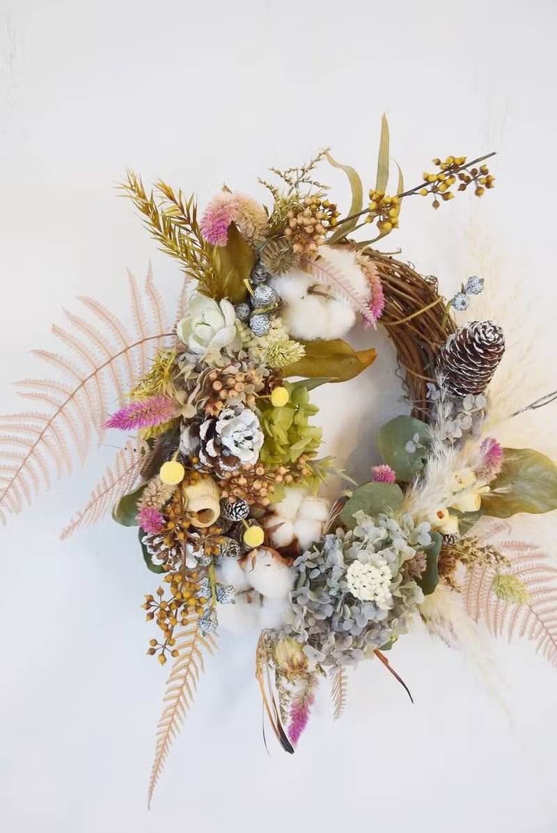 清新色系果實花圈 聖誕花圈