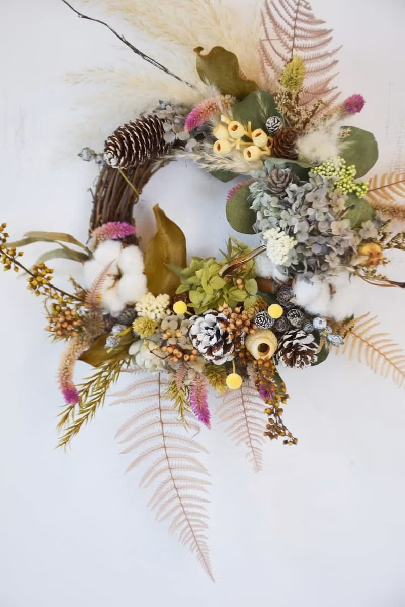 清新色系果實花圈 聖誕花圈