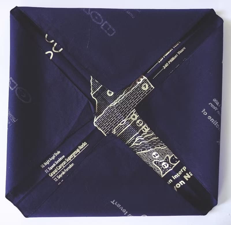 Grand Canyon Rocks Bandana, 21 x 21 inches, Diagram Geography, 100% Cotton, Ho